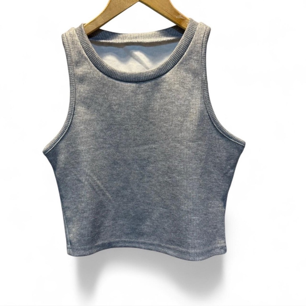 Gray Sleeveless juniors Women's small crop Top